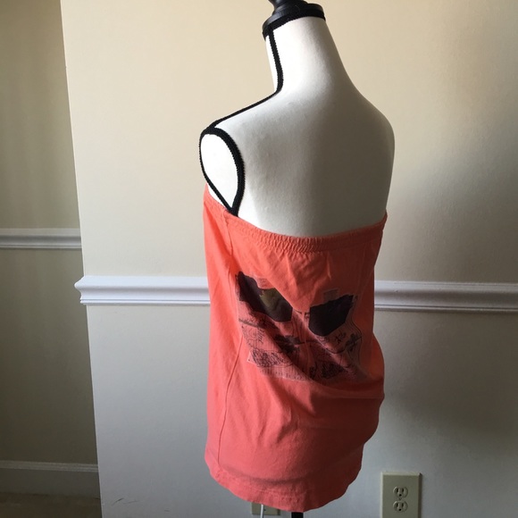 Handmade Orange flower text tube top or skirt - Picture 5 of 7